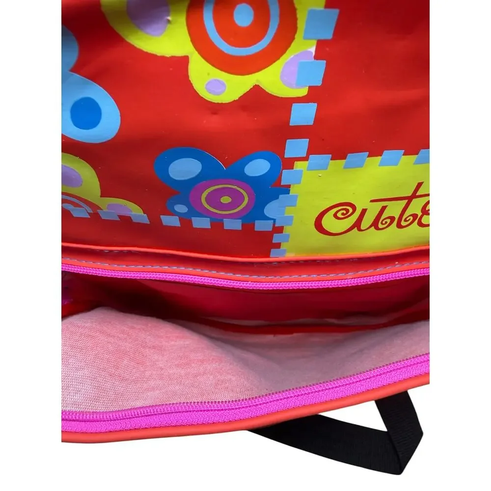 Vintage 2001 Barbie Backpack Pink Red Floral Graphic School Bag‎ NWT